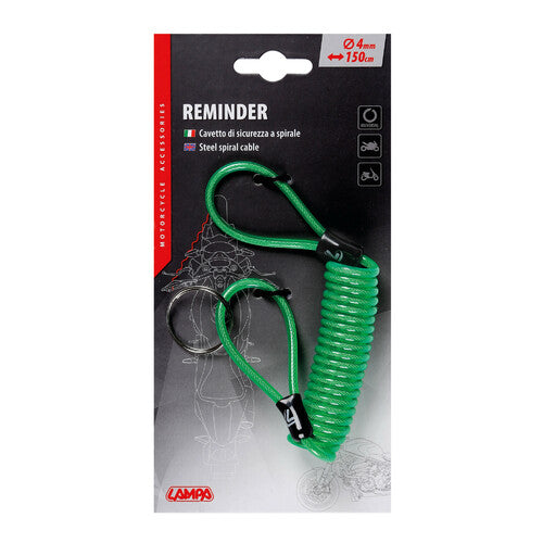Reminder Lamp, Spiral Safety Cord - Green
