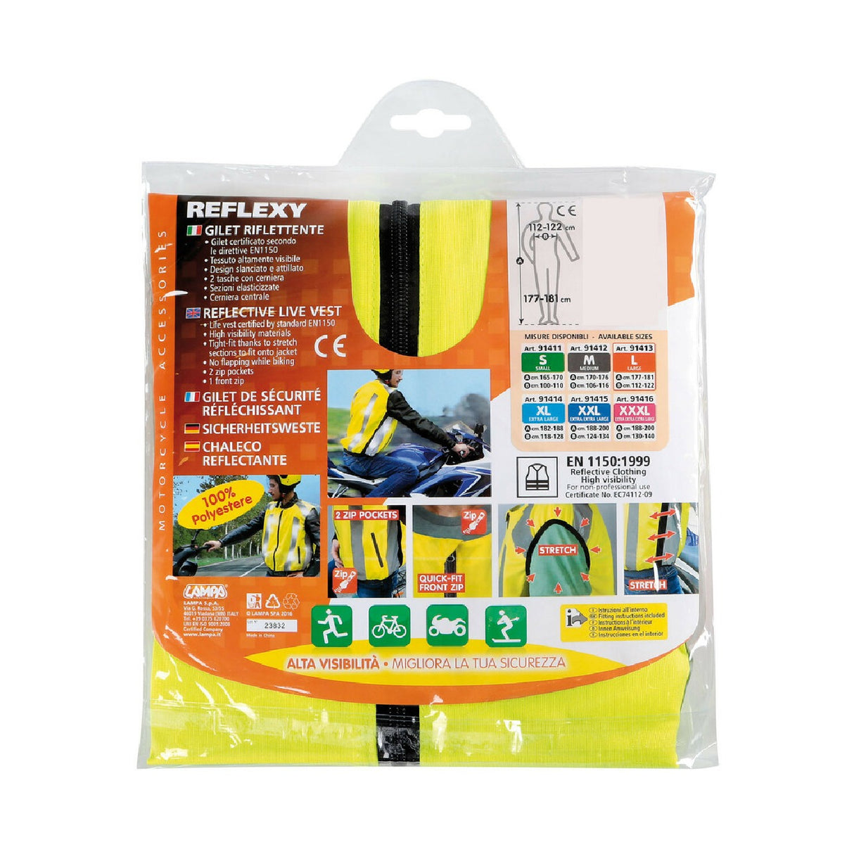 Lampa Reflexy, gilet riflettente - Giallo - M