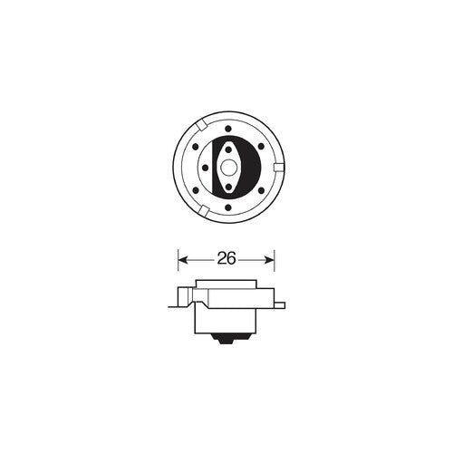 Lampa 12V Lampada asimmetrica - S3 asymmetric - 15W - P26s - 1 pz - D/Blister 91518