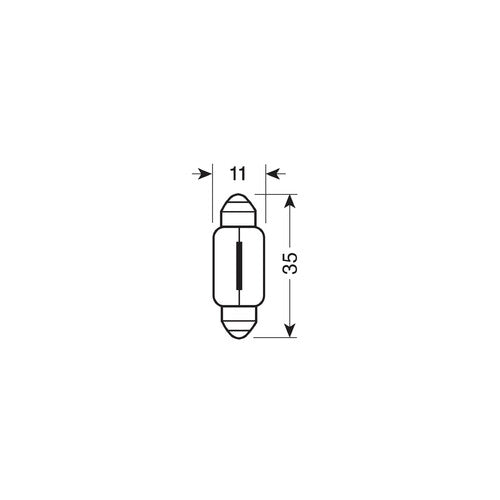 Lampa 12V Lampada siluro - C5W - 11x35 mm - 5W - SV8,5-8 - 2 pz - D/Blister 1535 91535