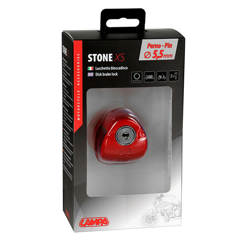 Lampa Stone XS, Scheibenbremsenschloss – Stiftdurchmesser 5,5 mm – Rot 91562