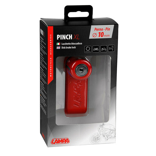 Pinch XL Bremsscheibenschloss – 10 mm Stiftdurchmesser – Rot