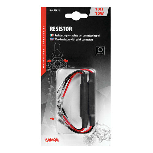 Resistencias precableadas con conectores rápidos, 2 unidades - 12 V - 10 ohmios - 10 W 91615