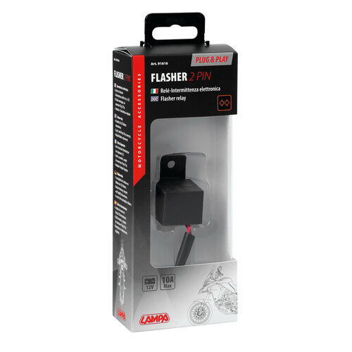 Lampa Flasher 2 Pin, intermittenza elettronica plug & play - 12V - 10A 91616