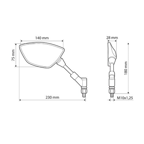 Lampa Bat, par de espejos retrovisores 91634