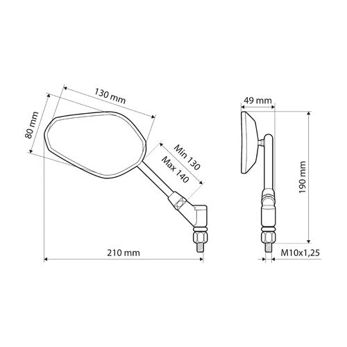 Lampa Trident, coppia specchi retrovisori 91635