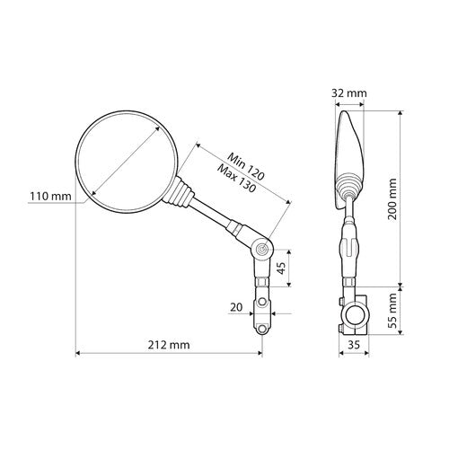 Lampa Bico+, espejo retrovisor con soporte para manillar 91638