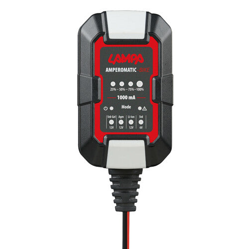 Lámpara de bicicleta Amperomatic, cargador de baterĂa inteligente, 6/12 V - 1 A 91730