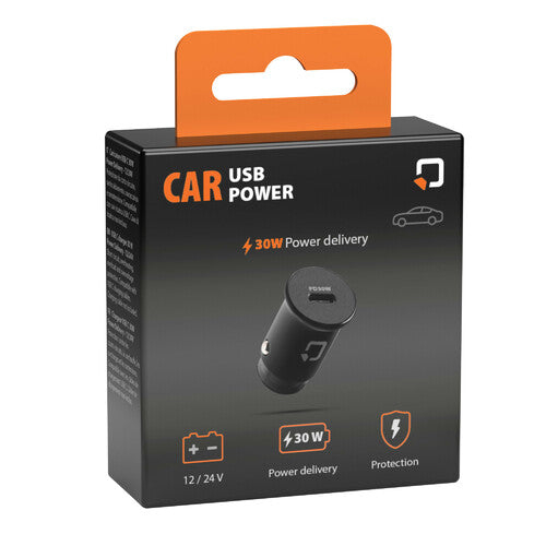 Cargador USB para coche Optiline, 1 puerto USB C - PD - 30 W - 12/24 V