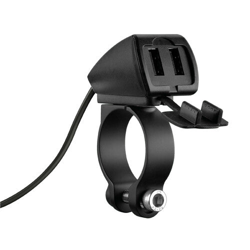 Optiline Trek, cargador USB doble impermeable, 3 tipos de fijación - 5400 mA - 30 W - 12/24 V