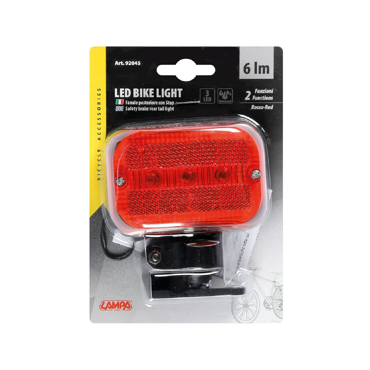 3 LED rear light with stop lamp