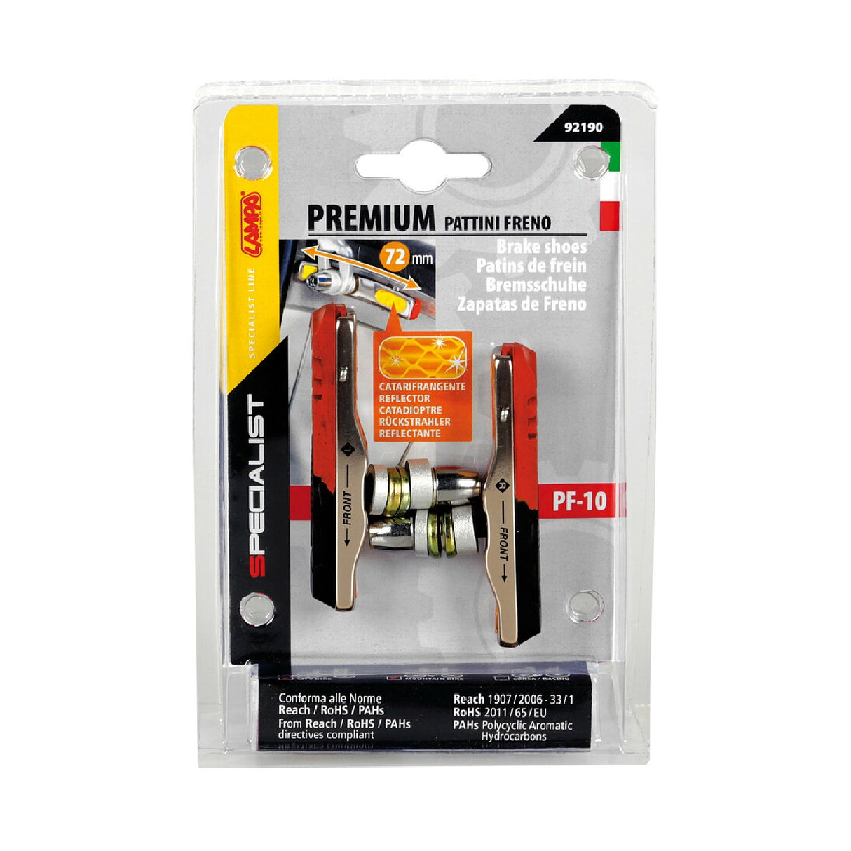 PF-10 Premium Brake Pads - 72mm