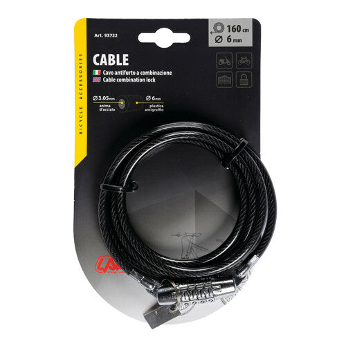 Lampa Cavo antifurto in acciaio a spirale 6 mm - 160 cm