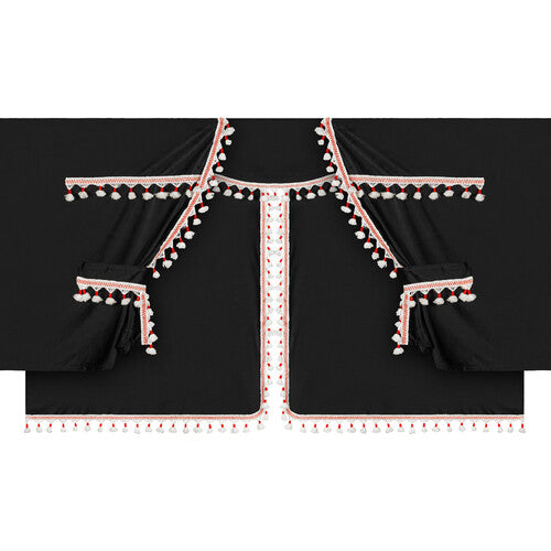 Juego de cortinas de poliéster para camión Lampa Luxury Pro-Cabin - Negro/Rojo 96040