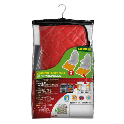 Red floor mats Iveco Stralis 08/06>12/12 aut.man.cab.lar.