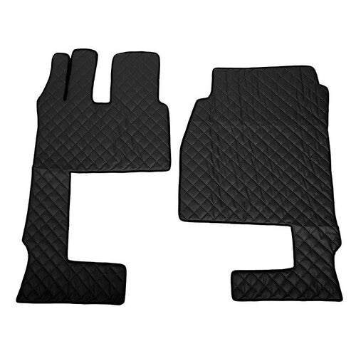 Schwarze Fußmatten Actros MP4 09/11>09/19 breite Kabine, klappbarer Beifahrersitz 96135