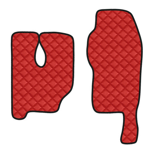 Paar Skeentex rote Fußmatten für Mercedes Actros MP3 (06/08>12/13) Hochtunnel