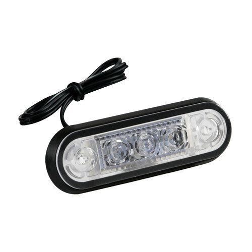3-LED recessed marker light, 12/24V - White