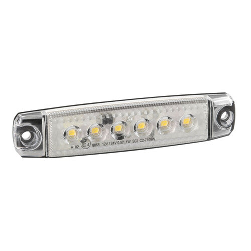 Lampa Luce ingombro a 6 Led, montaggio in superficie,12/24V - Bianco
