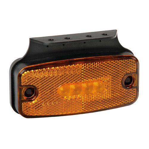 Luz de gálibo con reflector y soporte, 10/30V - 4 LED - Naranja 97020