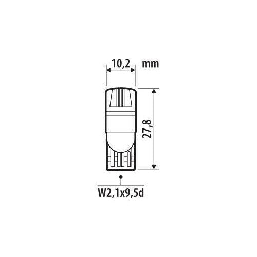 Pilot 24V Pro-User Series - (T10) - W2,1x9,5d - 2 pz - Scatola - Bianco - Doppia polarità - Resistenza incorporata