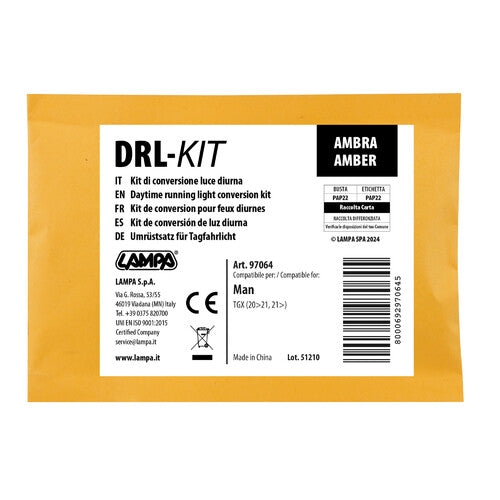 Kit de conversión de luces de circulación diurna DRL - Ámbar - Compatible con Man TGX (07/20>) 97064