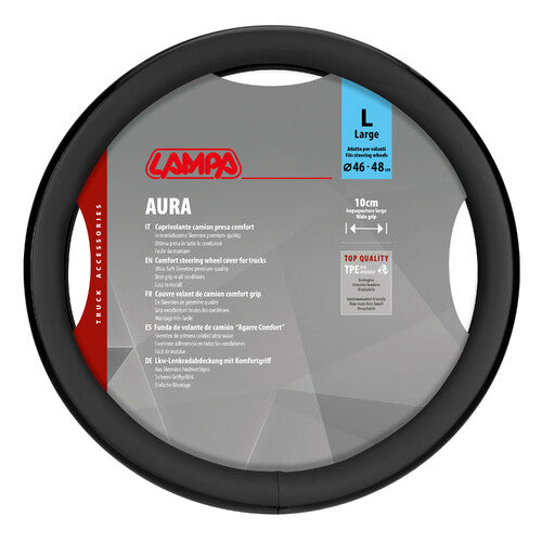 Funda para volante Lampa Aura, Skeentex - L - 46/48 cm - Negro 97074