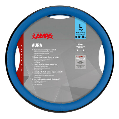 Funda para volante Lampa Aura, Skeentex - L - 46/48 cm - Azul 97078