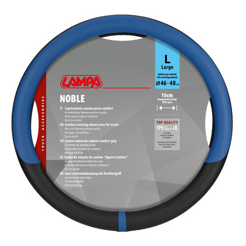 Lampa Noble, Skeentex Lenkradbezug - L - 46/48 cm - Blau 97086
