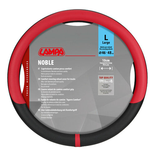Funda para volante Lampa Noble, Skeentex - L - 46/48 cm - Rojo 97088