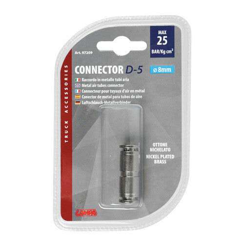 Lampa D-2, Raccordo in metallo, per tubi aria - 8 mm 97209