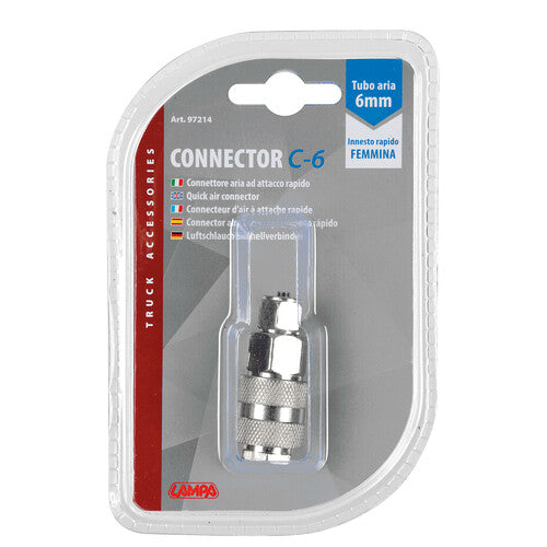 Lamp C-6, air connector for 6 mm tube with female quick coupling