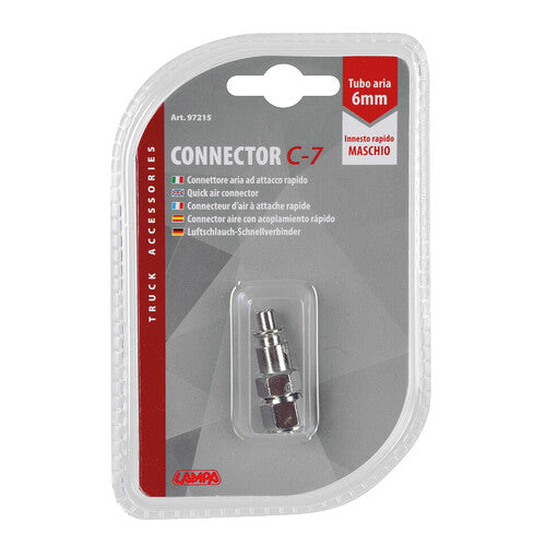 Lamp C-7, air connector for 6 mm tube with male quick coupling