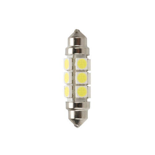 Pilot 24/28V Led Series - 12 Led SMD - 11x43 mm - SV8,5-8 - 20 pz - Busta - Bianco - Doppia polarità