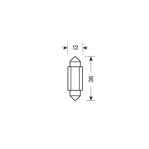 Pilot 9/32V Led Series 2 SMD x 1 chip - 12x36 mm - SV8,5-8 - 20 pz - Scatola - Bianco - Doppia polarità - Resistenza incorporata