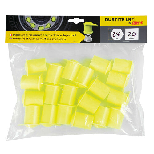 Dustite LR Wheel Nut Tightening Indicators 20 pcs 24mm Fluorescent Yellow