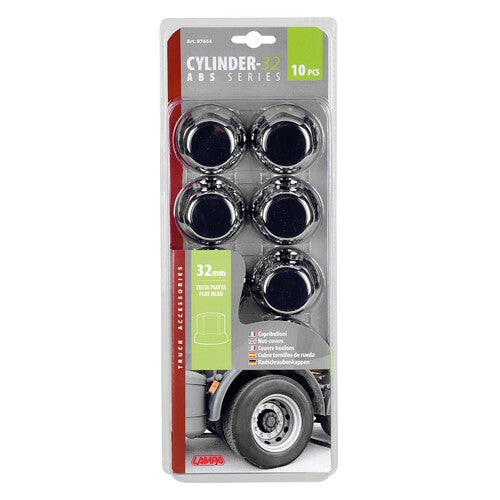 Lampa Set of 10 chrome bolt covers in ABS - 32 mm 7654