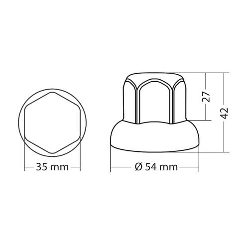 Lampa Set of 10 chrome bolt covers in ABS - 33 mm 7655