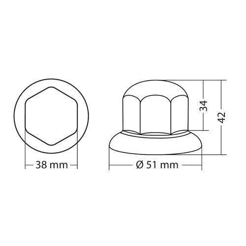 Lampa Set of 10 chrome bolt covers in ABS - 33 mm 7659