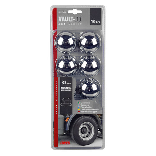 Lampa Set of 10 chrome bolt covers in ABS - 33 mm 7659