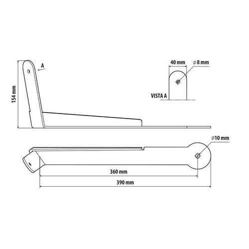 CB antenna bracket, long version Scania R Series 5 03/04>08/09 6 09/09>08/13