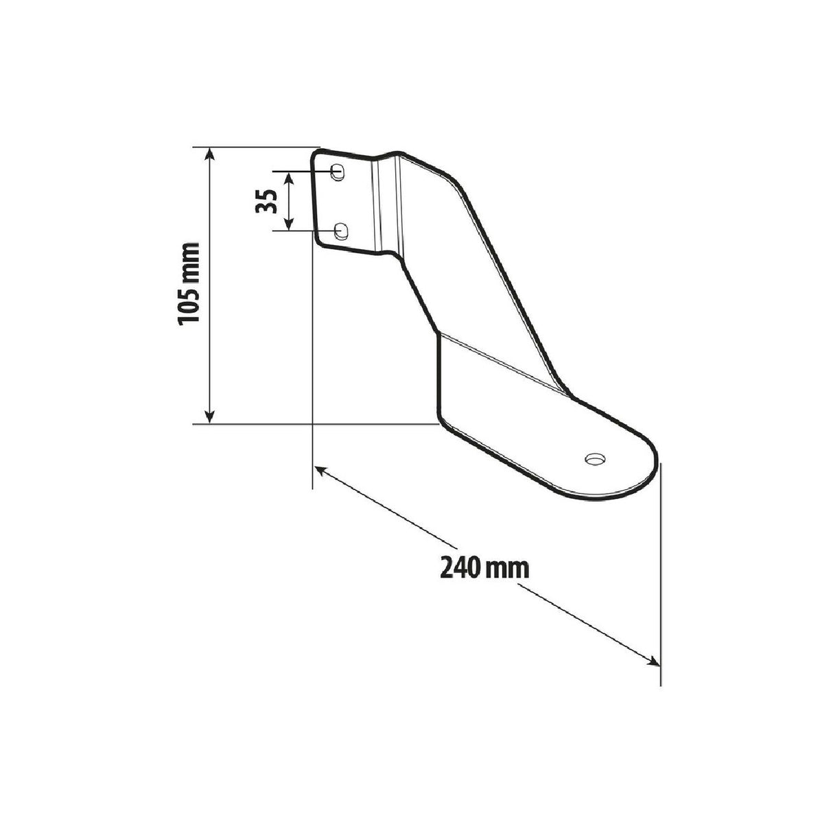 CB antenna bracket, short version Iveco Stralis 08/02>12/12