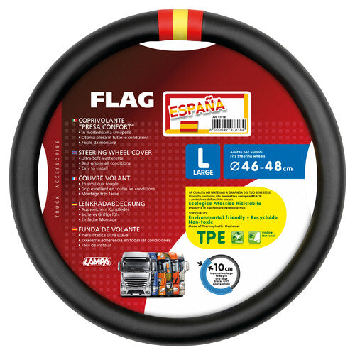 Lampa Flag Spain, Skeentex Steering Wheel Cover - L - 46/48 cm