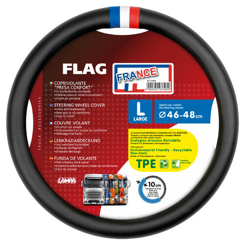 Lampa Flag France, Skeentex Steering Wheel Cover - L - 46/48 cm