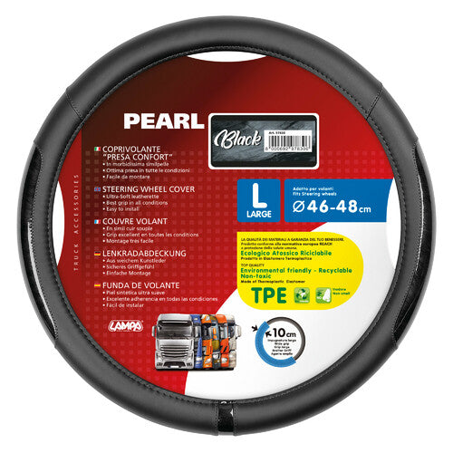 Pearl Black Lamp, Skeentex Steering Wheel Cover - L - 46/48 cm