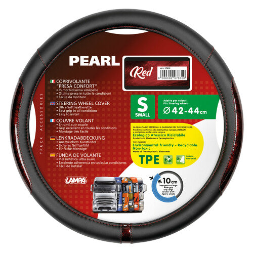 Pearl Red Lamp, Skeentex Steering Wheel Cover - S - 42/44 cm