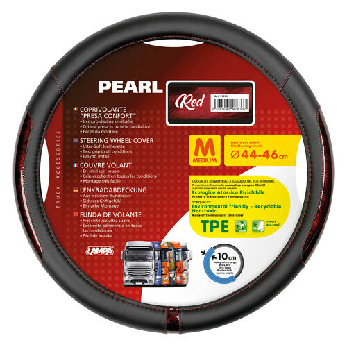 Pearl Red Lamp, Skeentex Steering Wheel Cover - M - 44/46 cm