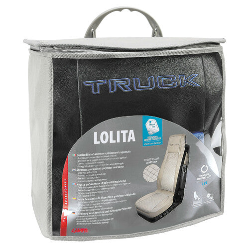 Lolita Lamp, Skeentex and Polyester Seat Cover - Black/Blue