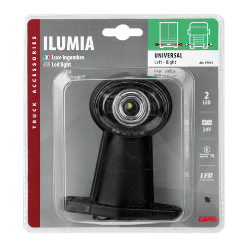 Ilumia 2-LED-Umrandungsleuchte, 24 V – Gerade, kurz – Universal 97913