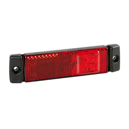 3-LED auxiliary light with reflector - 24V - Red
